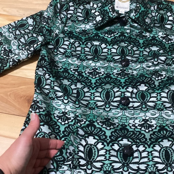 Spanned Green and Black Patterned Jacket - Picture 5 of 11